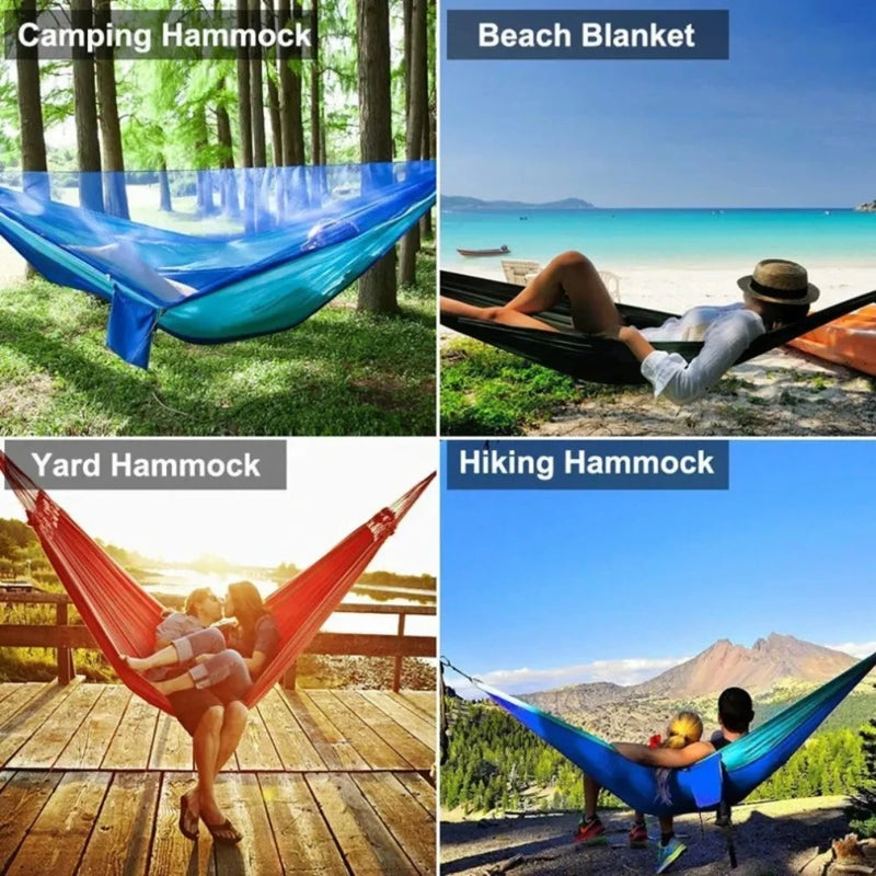 Lightweight Camping Hammock with Mosquito Net - Parachute Nylon